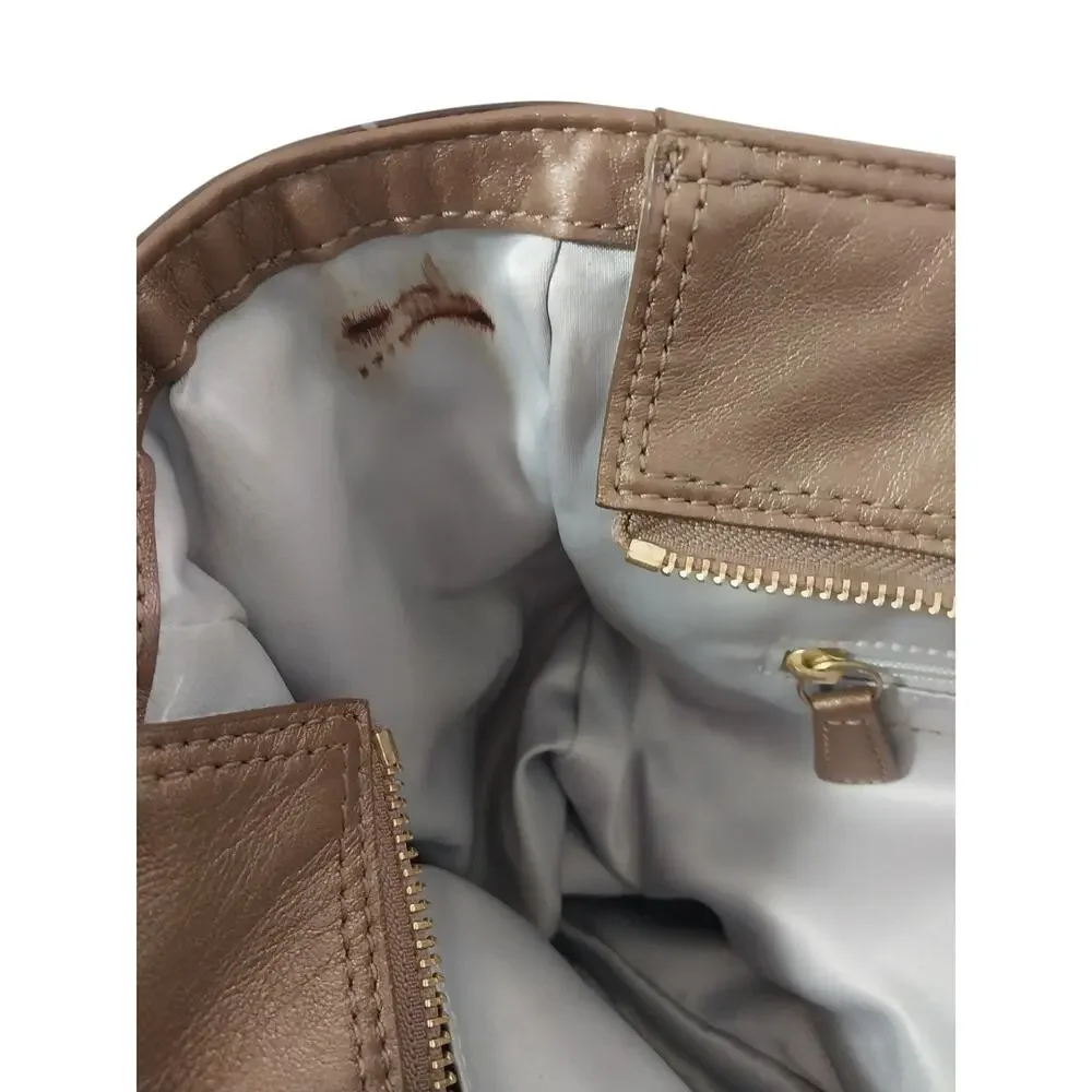 COACH! VINTAGE ANTIQUE GOLD GENUINE LEATHER 
